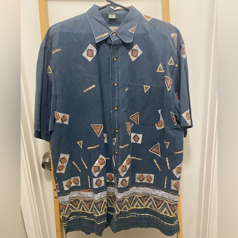 The Territory Ahead Men's Thick Woven Abstract Pattern Rune Buttons XL
